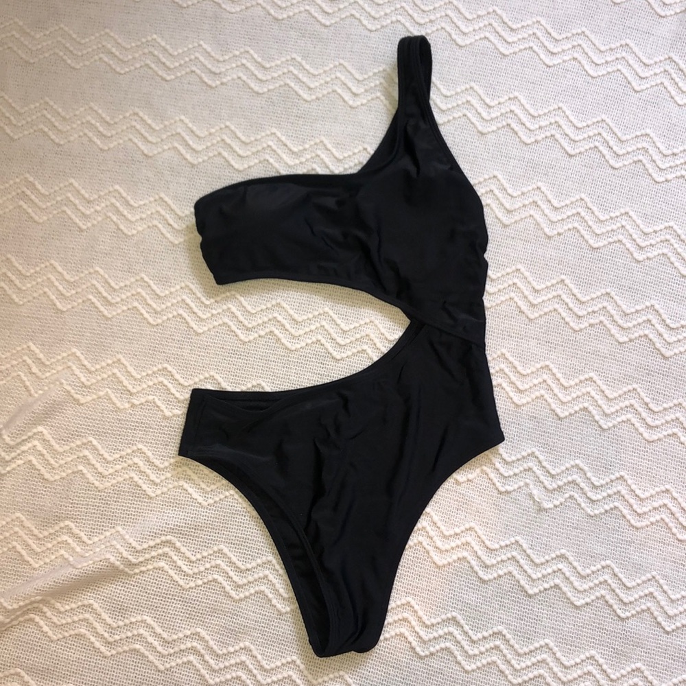 Black one piece swimsuit